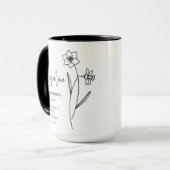 Mug Décembre | Fleur de naissance Jonquil (Devant gauche)