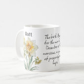 Mug Décembre Fleur de naissance Narcissus Ajouter un n (Devant gauche)