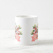 Mug Décembre Fleur Holly de naissance personnalisée (Centre)