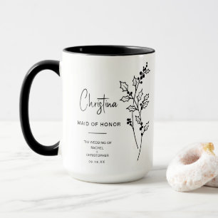 Mug Décembre Maid of Honor   Fleur de naissance Holly 