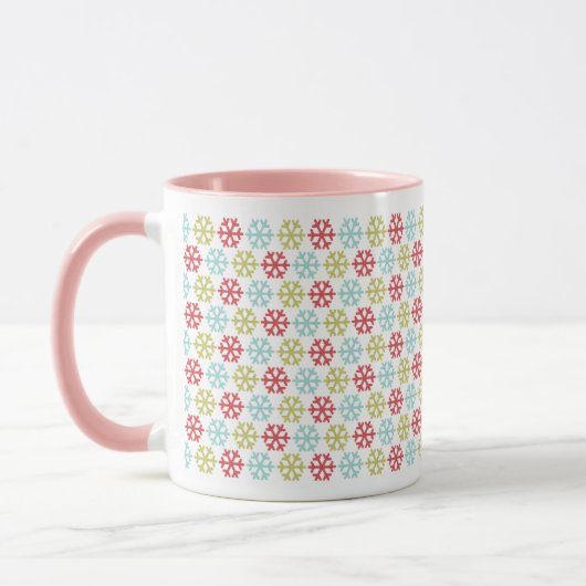 Mug Décembre mignon Flakes neige hiver Motif d'art (Gauche)