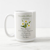 Mug Décembre Mois de naissance Fleur Narcisse Élégant (Gauche)
