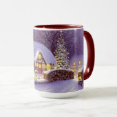 Mug Décembre Scène De Neige D'Hiver Vacances Saisonniè (Devant droit)