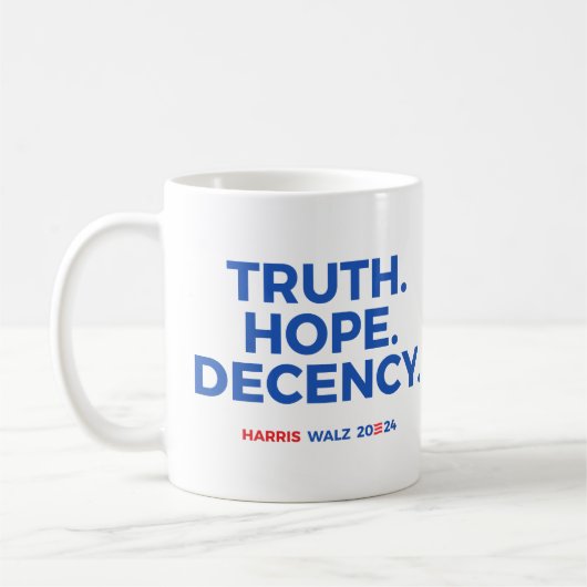 Mug Décence de Vérité Espérance - Harris Walz 2024 (Gauche)