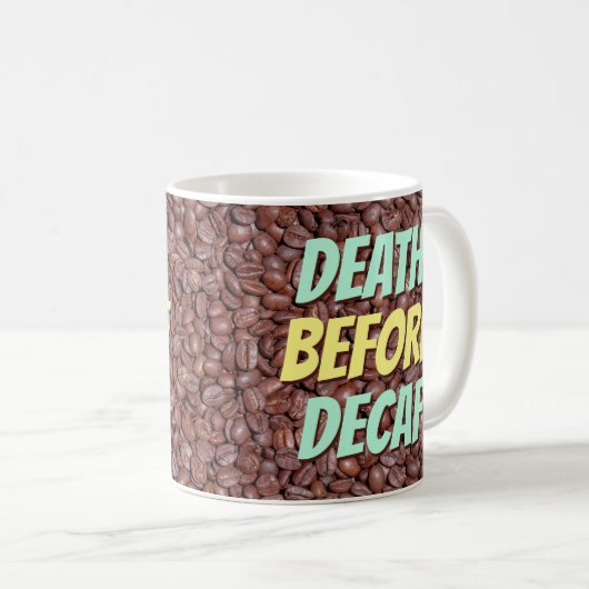 Mug Décès avant décaf (Devant droit)