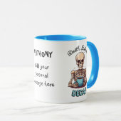 Mug Décès avant décaf ; accro au café sur mesure (Devant droit)