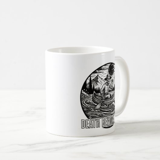 Mug Décès avant décaf Skeleton Canoe Design (Devant droit)