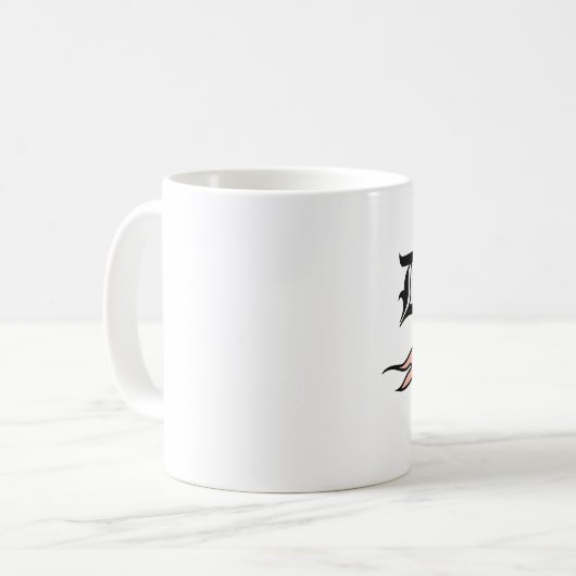 Mug Décès avant décaf | Typographie du crâne (Devant gauche)