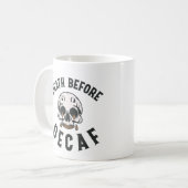 Mug Décès Avant Le Crâne Décaf - Louveur De Café (Devant gauche)