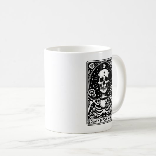 Mug Décès Avant Le Tarot Décaf Squelette (Devant droit)