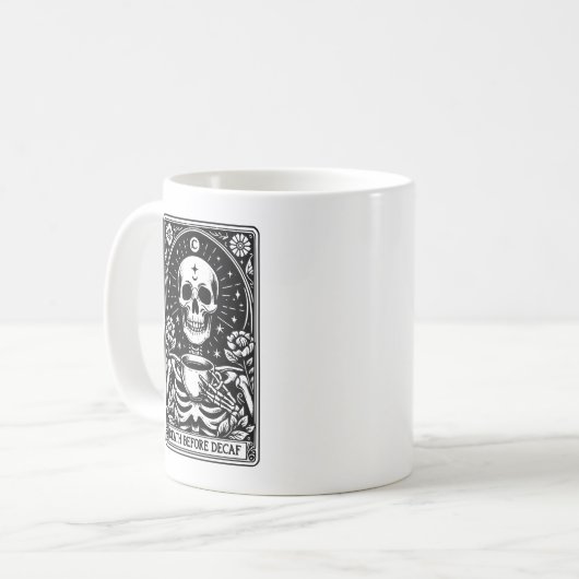 Mug Décès Avant Le Tarot Décaf Squelette (Devant gauche)