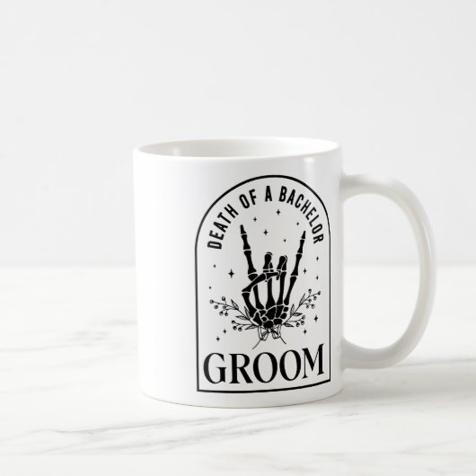 Mug Décès du marié de Bachelor Skeleton gothique Hallo (Droite)