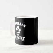 Mug Déchaîner mon coeur | Devis d'adoption de chien (Devant gauche)