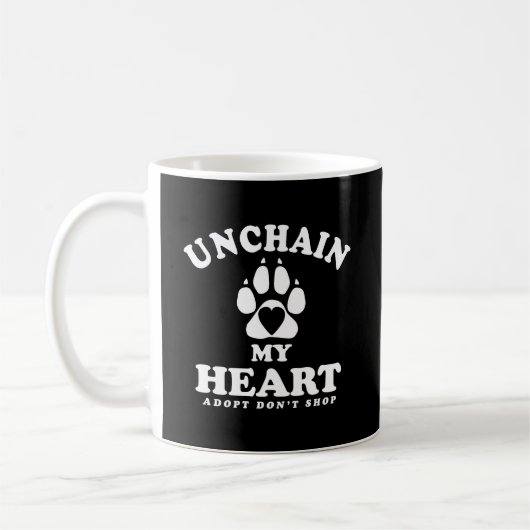 Mug Déchaîner mon coeur | Devis d'adoption de chien (Gauche)