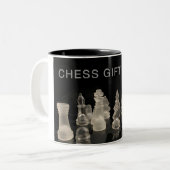 Mug d'échecs en noir et blanc. (Devant gauche)