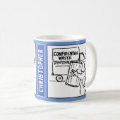 Mug Déchets Confidentiels Dessin d'élimination. (Devant droit)