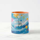 Mug Déchets de points colorés (Centre)