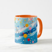 Mug Déchets de points colorés (Devant droit)