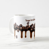 Mug Déchirer du café à partir de grains de café texte  (Devant gauche)