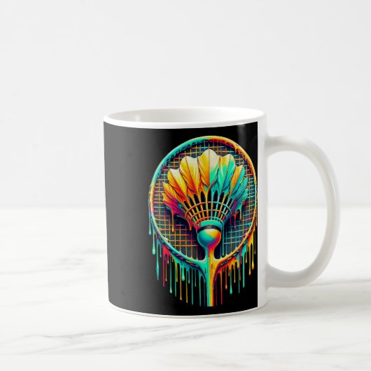 Mug Déchirer Paint Badminton Player Shuttle Racket (Droite)