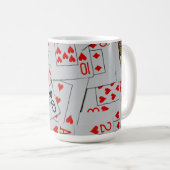 Mug Deck Of Scattered Playing Cards Pattern, (Devant droit)