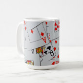Mug Deck Of Scattered Playing Cards Pattern, (Devant gauche)