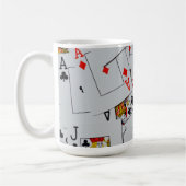 Mug Deck Of Scattered Playing Cards Pattern, (Gauche)