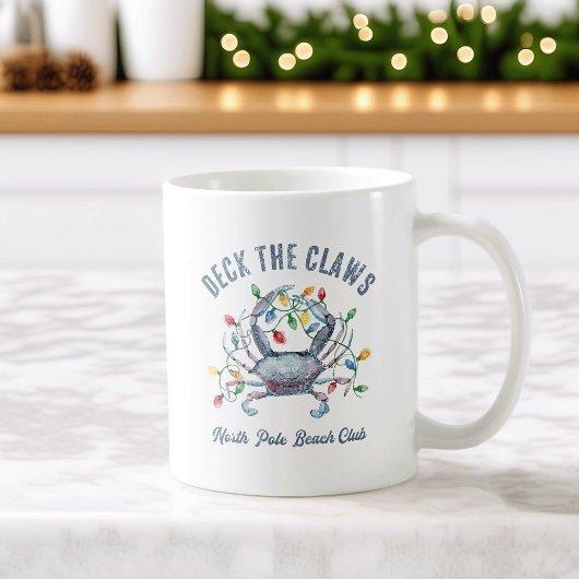 Mug Deck the Claws Coastal Christmas Crab