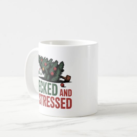 Mug Decked and Distressed | Christmas Chaos Humor (Devant gauche)