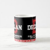 Mug Declan nom signifiant sport monogramme rouge noir (Centre)