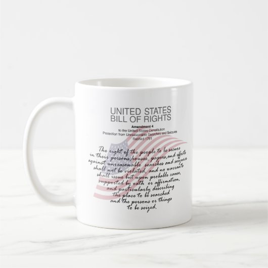 Mug Déclaration Des Droits Des États-Unis. Quatrième a (Gauche)