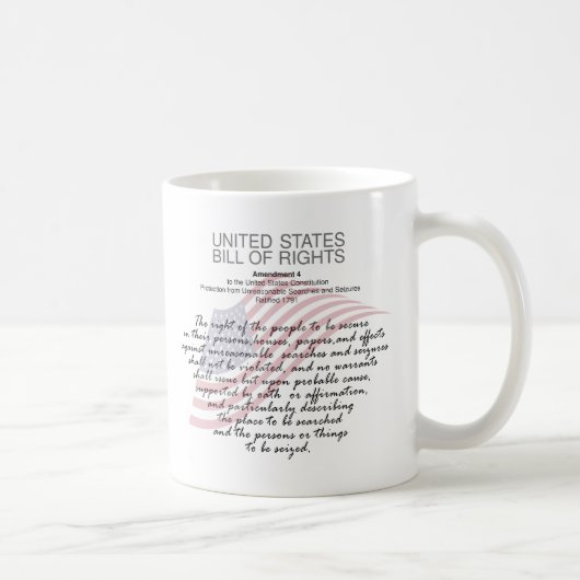 Mug Déclaration Des Droits Des États-Unis. Quatrième a (Droite)