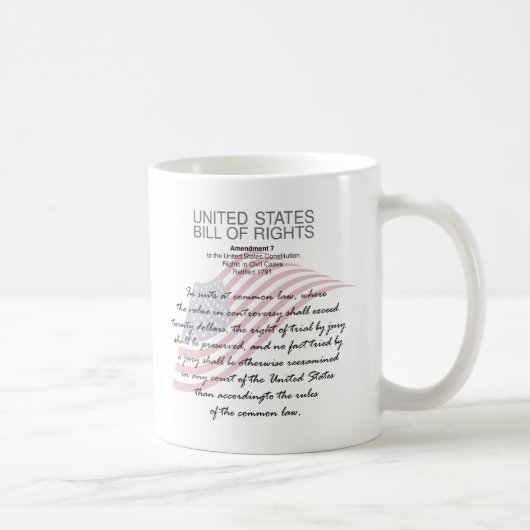 Mug Déclaration Des Droits Des États-Unis. Septième am (Droite)