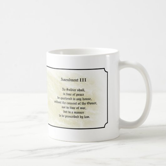 Mug Déclaration des droits - troisième amendement (Droite)
