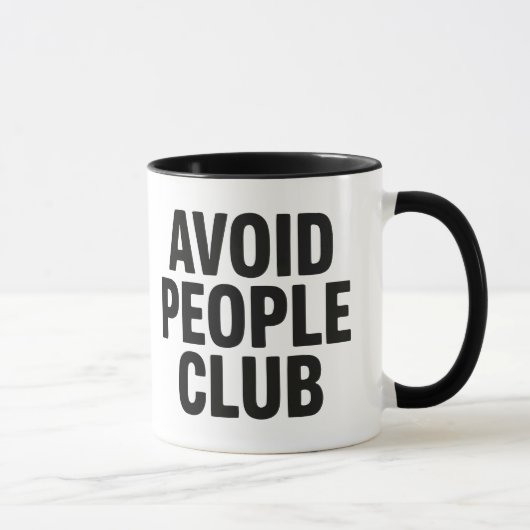 Mug Déclaration d'humour introverti du club Éviter les (Droite)