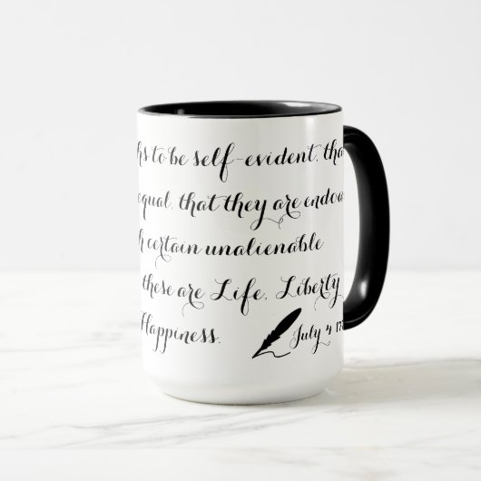 Mug Déclaration d'indépendance des États-Unis de 1776 (Devant droit)