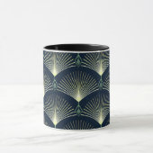 Mug Déco Art déco bleu foncé Motif géométrique élégant (Centre)