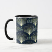 Mug Déco Art déco bleu foncé Motif géométrique élégant (Gauche)
