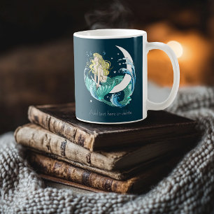 Mug Déco artistique Art Déco Sirène Blonde Croissant d