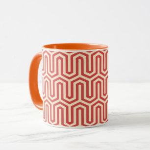 Mug Déco motif égyptien - corail orange