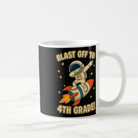 Mug Décollage 4e année Fusée Dab Space Cool École V (Droite)