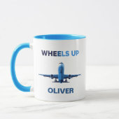 Mug Décollage d'aviation Wheels Up Minimaliste (Gauche)