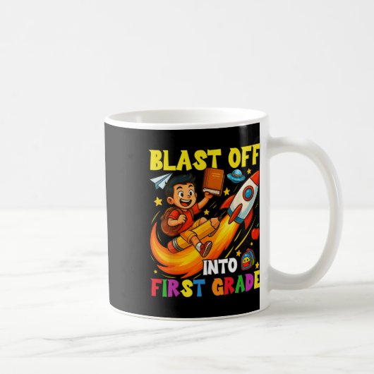 Mug Décollage de fusée en première année Drôle de reto (Droite)