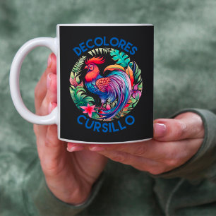 Mug DeColores Cursillo Colorful Floral Rooster Noir