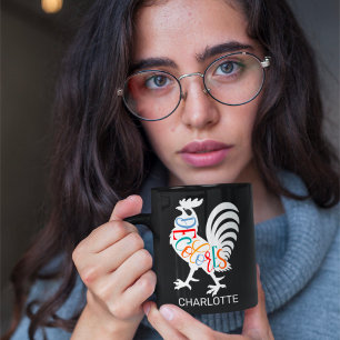 Mug DeColores Cursillo Rooster Blanc Silhouette