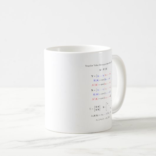 Mug Décomposition de valeur singulière dans des (Devant droit)