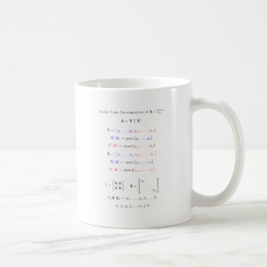 Mug Décomposition de valeur singulière dans des (Droite)