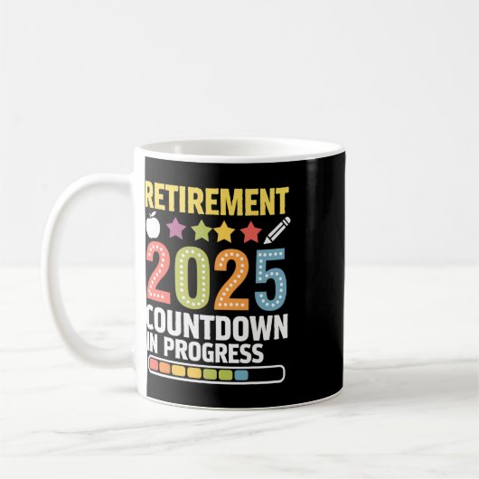 Mug Décompte drôle de retraite de 2025 en cours (Gauche)