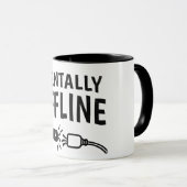 Mug Déconnecté mentalement – Citation drôle d'humeur d (Devant droit)