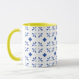 Mug Décor bleu blanc jaune Delft Chinoiserie Café